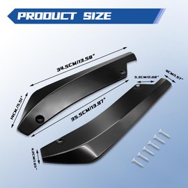 Kutyun 2PCS Car Rear Bumper Guard Diffuser Splitter, Rear Bumper Lip Body Kit With Bolts, Universal Anti Scratch Wrap Angle Protector for Side Fender Skirt Lip (Brilliant black)