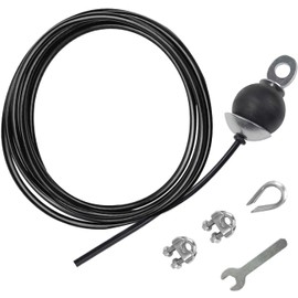 LFJ Replacement Gym Cable Fitness Pulley Cable Steel Wire Rope for Cable Machine Home Gym Weight Lift Pulley System (Black Adjustable, 275)