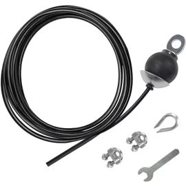 LFJ Replacement Gym Cable Fitness Pulley Cable Steel Wire Rope for Cable Machine Home Gym Weight Lift Pulley System (Black Adjustable, 275)