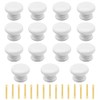 Yijunmca 15 Pack Cabinet Knobs Round Pulls 34mm White Wooden