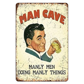 Boggevi Kells Man Cave Manly Men Doing Manly Things small steel sign - Tin signs Metal Poster Gift 200mm x 300mm -TPH0048