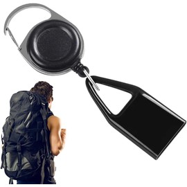 Black Lighter Clip Holder, Retractable Lighter Pouch,Stretch Cord Clip Lighter Case,Portable Anti-Lost Lighter Keychain, Lighter Case for Traveling Camping Hiking Lighters and Matches (11.81 Inches)