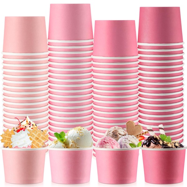 Newtay 100 Packs Ice Cream Cup 9oz Disposable Snack Paper