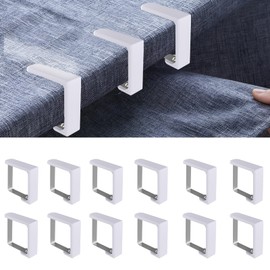 AMSGANK Tablecloth Clips, Pack of 12 Table Clips, Stainless Steel Tablecloth Holder, Tablecloth Clips for Christmas, Weddings, Picnics, Parties, Plate Thickness Not More Than 3 cm