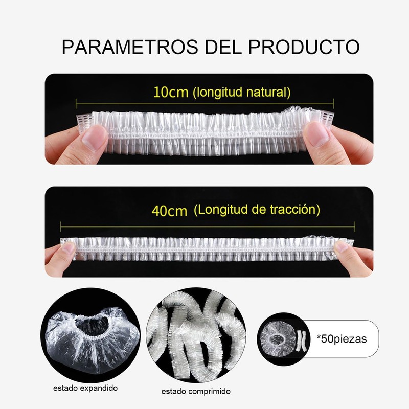 GUDREN Gorro De Ducha Desechable, 100 Pcs Cofias Desechable PláStico
