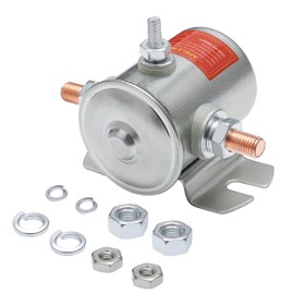 APIELE Continuous Solenoid Relay 12V DC 125A 3 Terminals Heavy Duty Starter Solenoid Zinc-Plating Max 300A in Rush SPST 1NO for Golf Carts, Winch, Marine (12V)