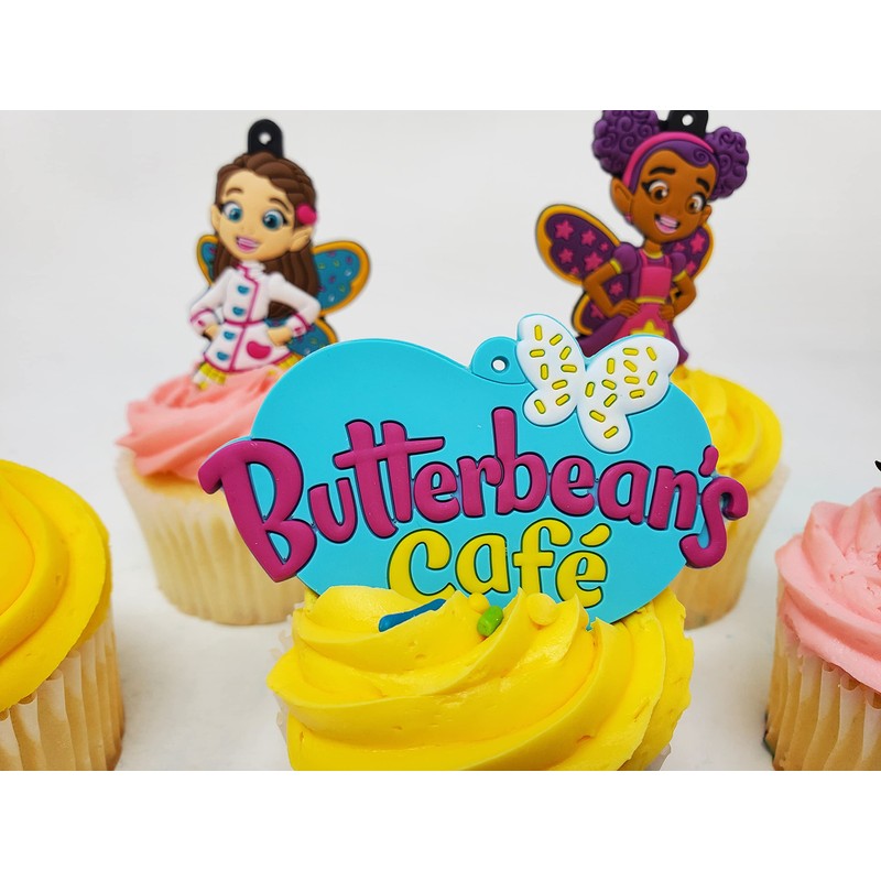 Butterbean's Cafe Cupcake Topper Set Featuring Butterbean, Dazzle, Poppy, Cricket