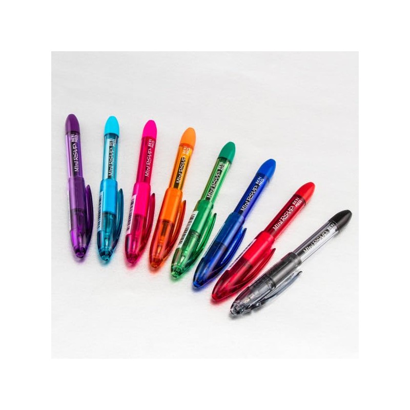 RSVP Mini Ballpoint Pen, (1.0mm) Medium Line, Assorted Ink Colors,
