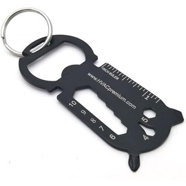 Pocket Multitool Keychain Bottle Opener Handy Accessory, Screwdriver, Wrench, Hex Tool (7 Sizes), Bike Spoke/Wire Bender, Imperial Ruler, Crow Bar