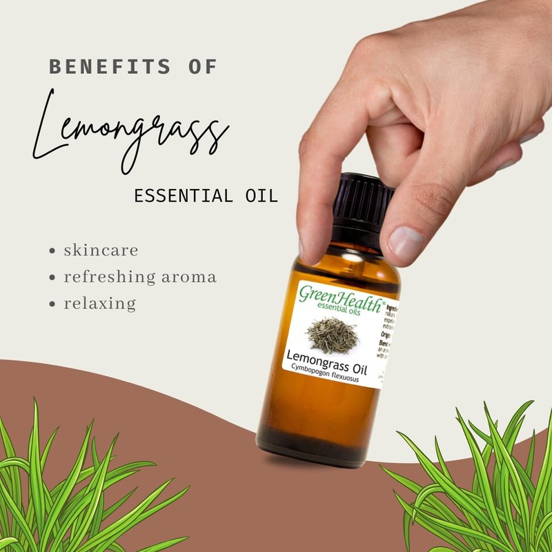 GreenHealth Lemongrass - 8 fl oz (237 ml) Glass Bottle