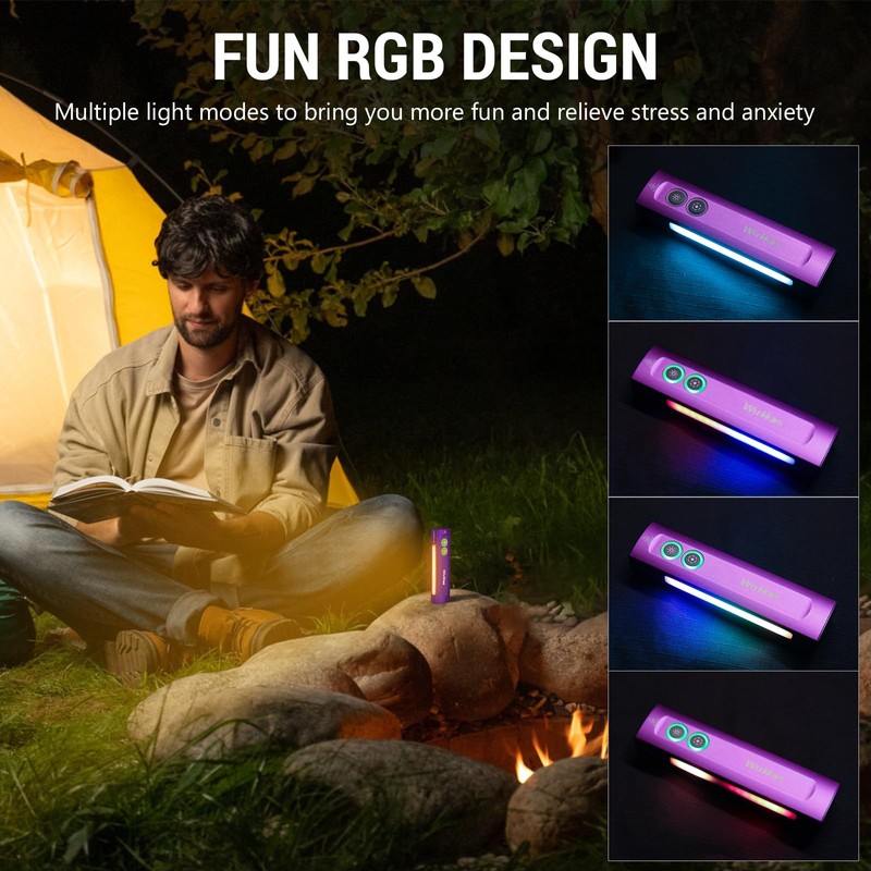Wurkkos HD01 UV Flashlight, Rechargeable EDC Flashlight, Led Flashlight with