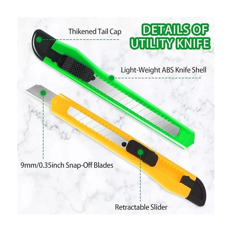 TIFICAL 4 Pack Box Cutter, 9mm Snap-off Utility Knife