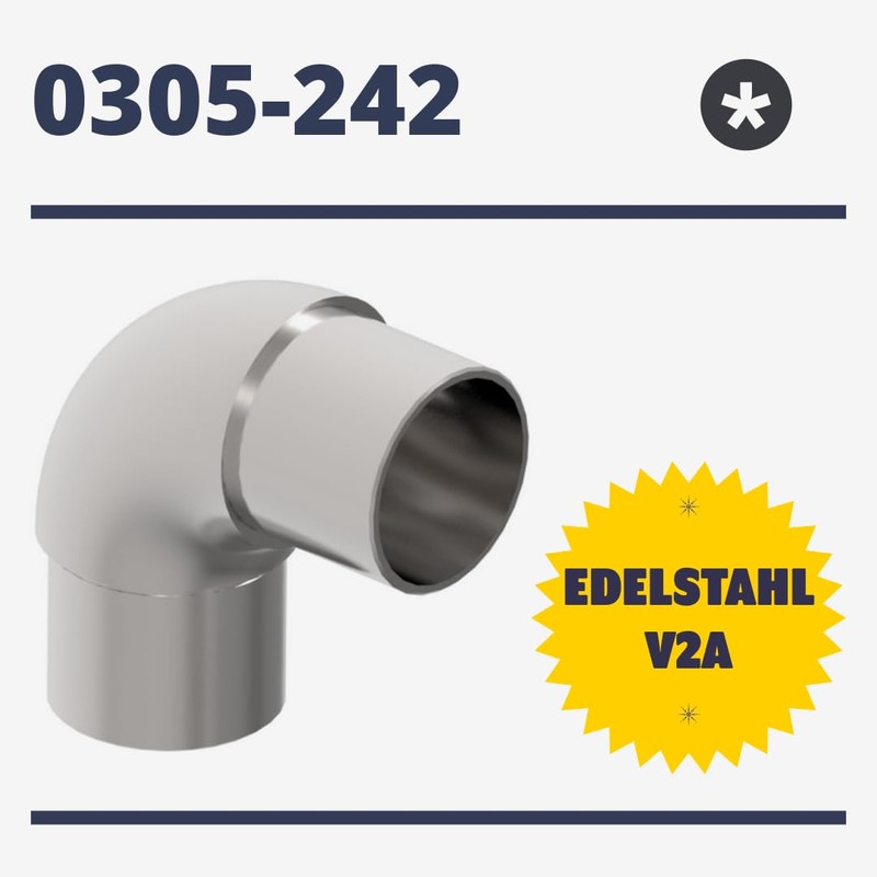 Sellon24® Stainless Steel Round Elbow Pipe Elbow 90° for Pipe