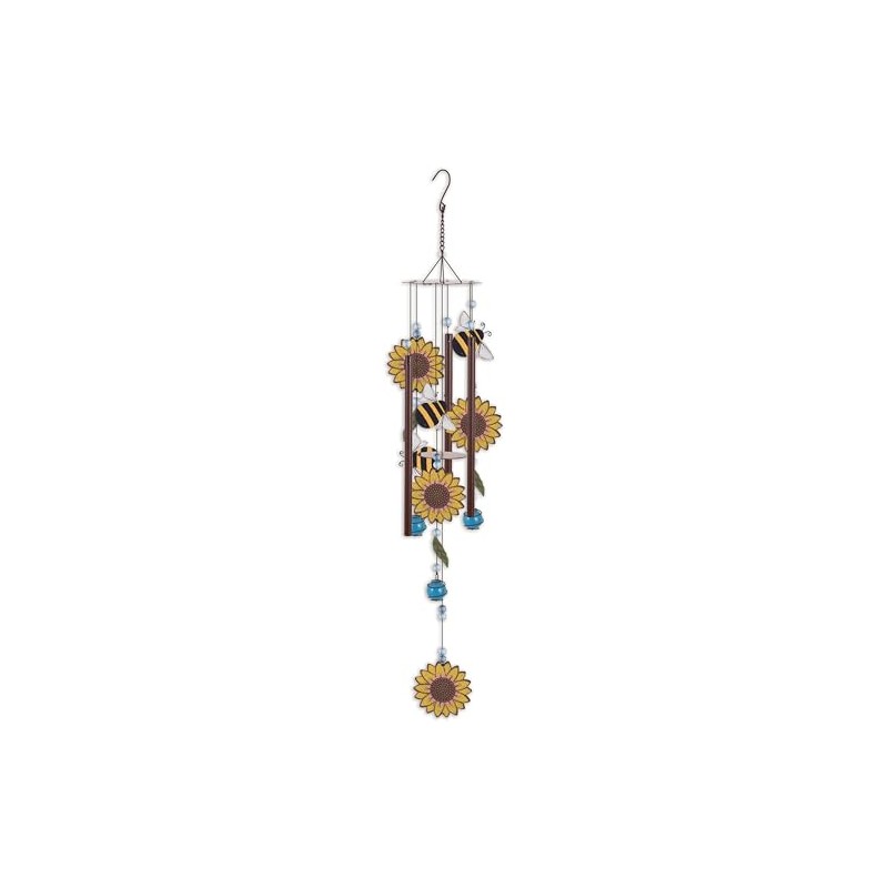 Sunset Vista Designs Windchimes - Rustic Metal Sunflower Wind Chime