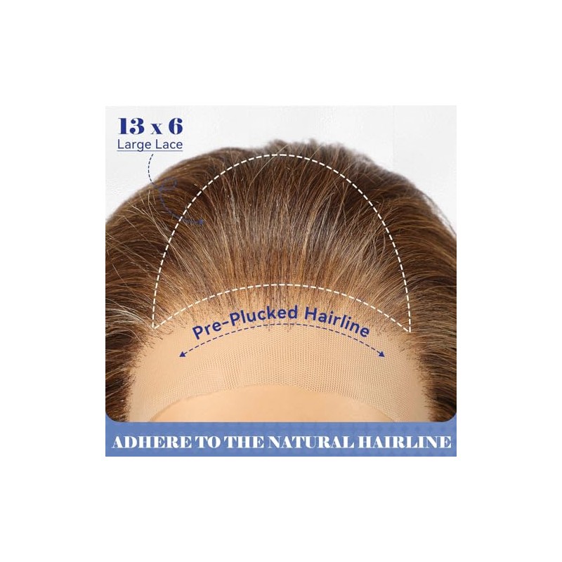 HAIRCUBE Peluca Sintética De Encaje Frontal Hd De 13 X