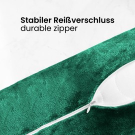 BaSaTex Pack of 2 Bolster Cushion Covers 15 x 40 cm Cashmere Touch | Bolster Cover Oeko-Tex Certified | 100% Microfibre Plush | Colour: Dark Green