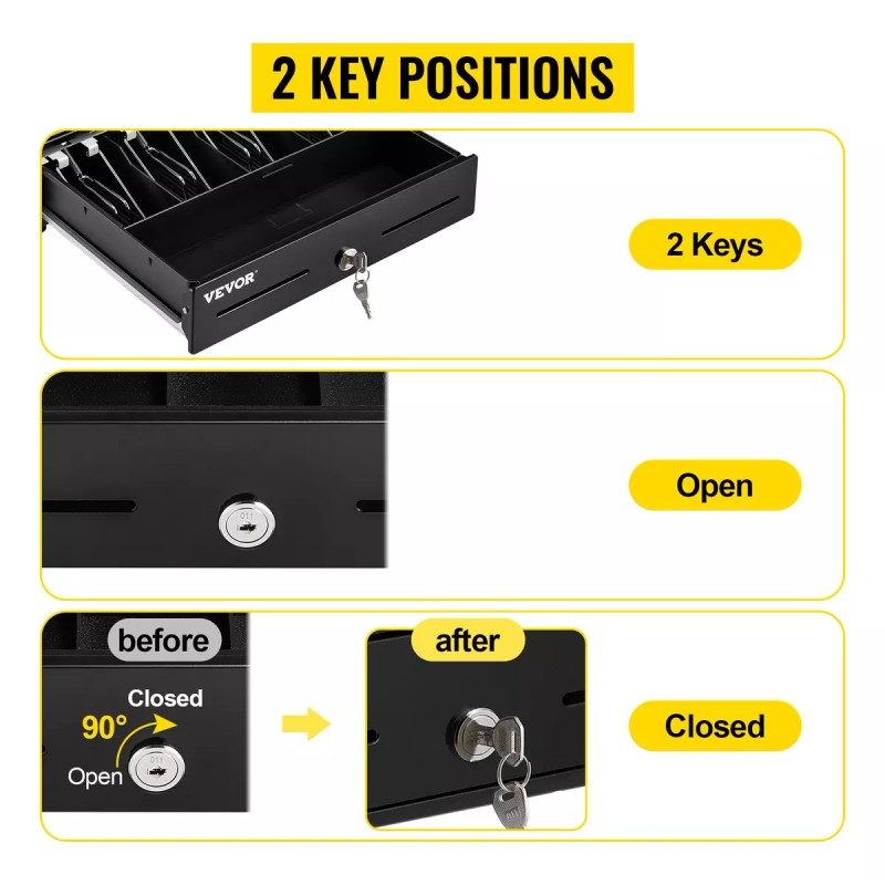 Vevor Punto De Venta /cajon De Efectivo Manual Moneda 13puLG