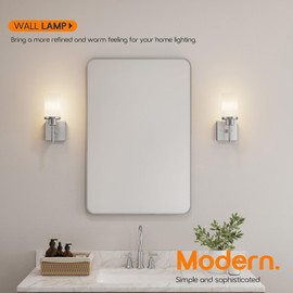 AONEON Bathroom Light Fixtures Brushed Nickel Vanity Lights with White Frosted Glass Shade, Wall Lamp for Mirror Kitchen Bedroom Porch, 2 Pack T001BR-L1-P2