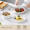 MALACASA 24 Pieces Porcelain Dinnerware Set, Modern White Dish Set