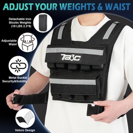 Adjustable Weighted Vest，40lbs Weights with Reflective Stripe, Weight Vest Workout Vest for Strength Training Running Walking Workout Vest for Men and Women