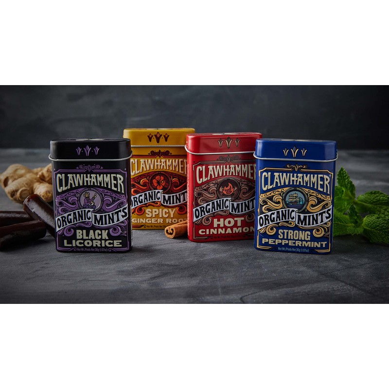 Clawhammer Organic Mints Strong Peppermint | Cane Sugar, Natural Flavors,