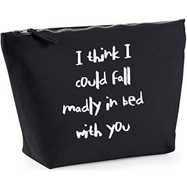 Hippowarehouse I Think I Could Fall Madly In Bed With You printed make up cosmetic wash bag 18x19x9cm