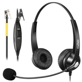 Callez Yealink Phone Headset RJ9 Wired Telephone Headset with Microphone Noise Cancelling Compatible with Yealink T46S T48S T42S T21P T33G T27G T23G T46G T53W T54W Avaya 9611 9608 J179 Grandstream
