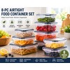 Pack-8 BPA-Free Airtight Food Containers with Locking Lids - Clear