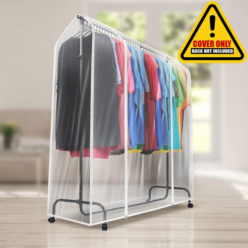 Sorbus Cover for Garment Rack - 6 Ft Transparent Clothes