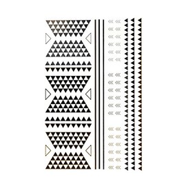 NYFASHION101 Temporary Decorative Jewelry Metallic Metal Tattoo Single Pack, Triangle
