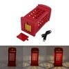 GOWENIC Retro London Telephone Booth Night Light, USB Charging LED