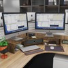 WESTREE Dual Monitor Stand Riser with Drawer, 3 Shelf Computer