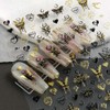 3D Butterfly Heart Nail Stickers Y2k Nails Stickers Bronzing Gold