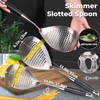MARTE Skimmer Slotted Spoon,304 Stainless Steel Pasta Spider Strainer Ladle