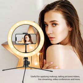Bright Selfie Ring Tri-Color Light Compatible with Your Plantronics BackBeat Fit Black 3100 P/N 211855-99 10 Inch with Remote for Live Stream/Makeup/YouTube/TikTok/Video/Filming (Dimmable/Adjustable)
