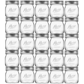 Esrentle 24 Pack 8 oz Mason Jars with Regular Lids - Mini Glass Clear Mason Jars, Small Half Pint Canning Jars with Airtight Lids for Jam, Honey, Baby Foods, Overnight Oats, Party Favors