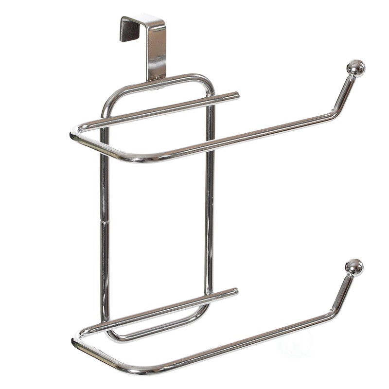 Basicwise Over-The-Side Tank Double Toilet Paper Holder Compact Modern Bathroom