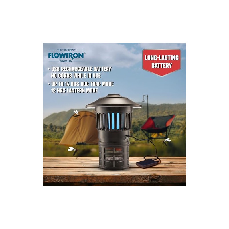 Flowtron Bug Trap Lantern | 2-in-1 UV Mosquito Trap &