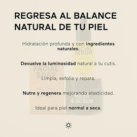 AHAL Kit Facial Skincare Jabón Mascarilla y Suero Piel Seca y Normal