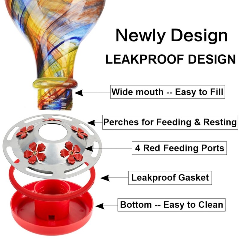 2 Pack Hummingbird Feeder Base Replacement Part Accessories Set -