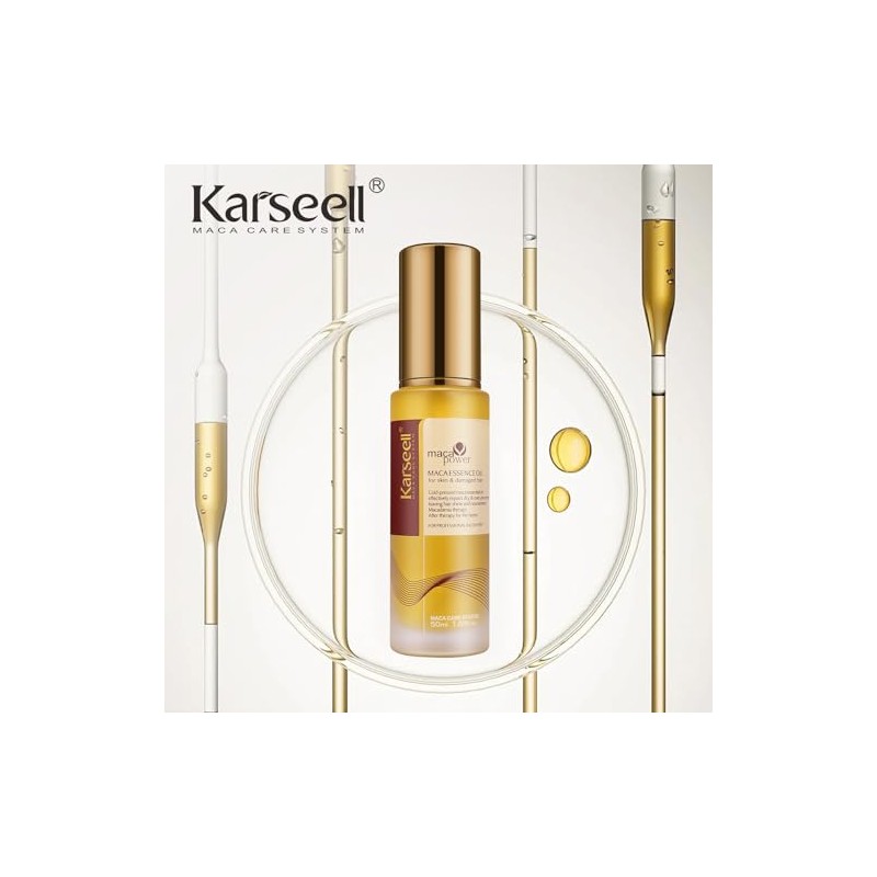 Karseell Aceite de Nuez Marroquí para Cabello, Presión Fría, 1.69