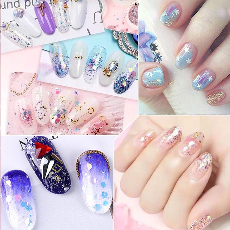 YOFASEN Pack of 6 Chunky Glitter Face Glitter Nail Art
