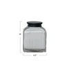 Creative Co-Op Large, Clear Square Glass Jar with Lid, Black