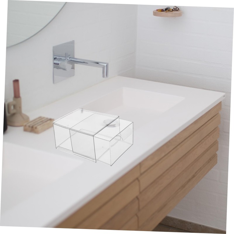 Operitacx Bathroom Drawer Organiser Stackable Acrylic Makeup Storage Box Dustproof