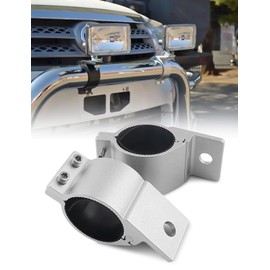2Inch Led Tube Clamp Mounting Brackets, Roll Bar Mounts for LED Light Pods Fits for Bull Roll Bar Rack Front Rear Bumper, Silver