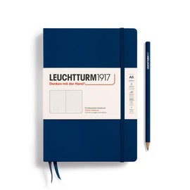 LEUCHTTURM1917 - Notebook Hardcover Medium A5-251 Numbered Pages for Writing and Journaling (Navy, Dotted)