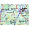 Mississippi State Physical Map - 14.4 x 25 inches -