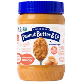 Peanut Butter & Co. Old Fashioned Crunchy Peanut Butter, Non-GMO, Gluten Free, Vegan, No Sugar Added, 16 Ounce (Pack of 1)
