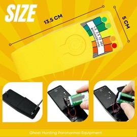 EMF Meter, Ghost Hunting Paranormal Equipment Tester, Magnetic Field Detector, Portable Electromagnetic Field Reader, Handheld Multi Segment LED Display, Yellow