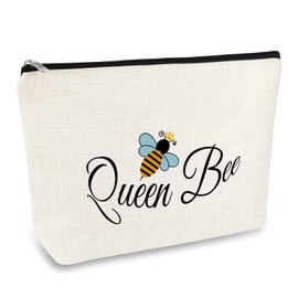 Bee Gifts for Women Cosmetic Bag Bee Lover Gifts Inspirational Gift for Her Beekeeper Gifts Bee Themed Gifts Makeup Bag Honeybee Gifts Travel Cosmetic Pouch Gardener Gift Christmas Birthday Gift